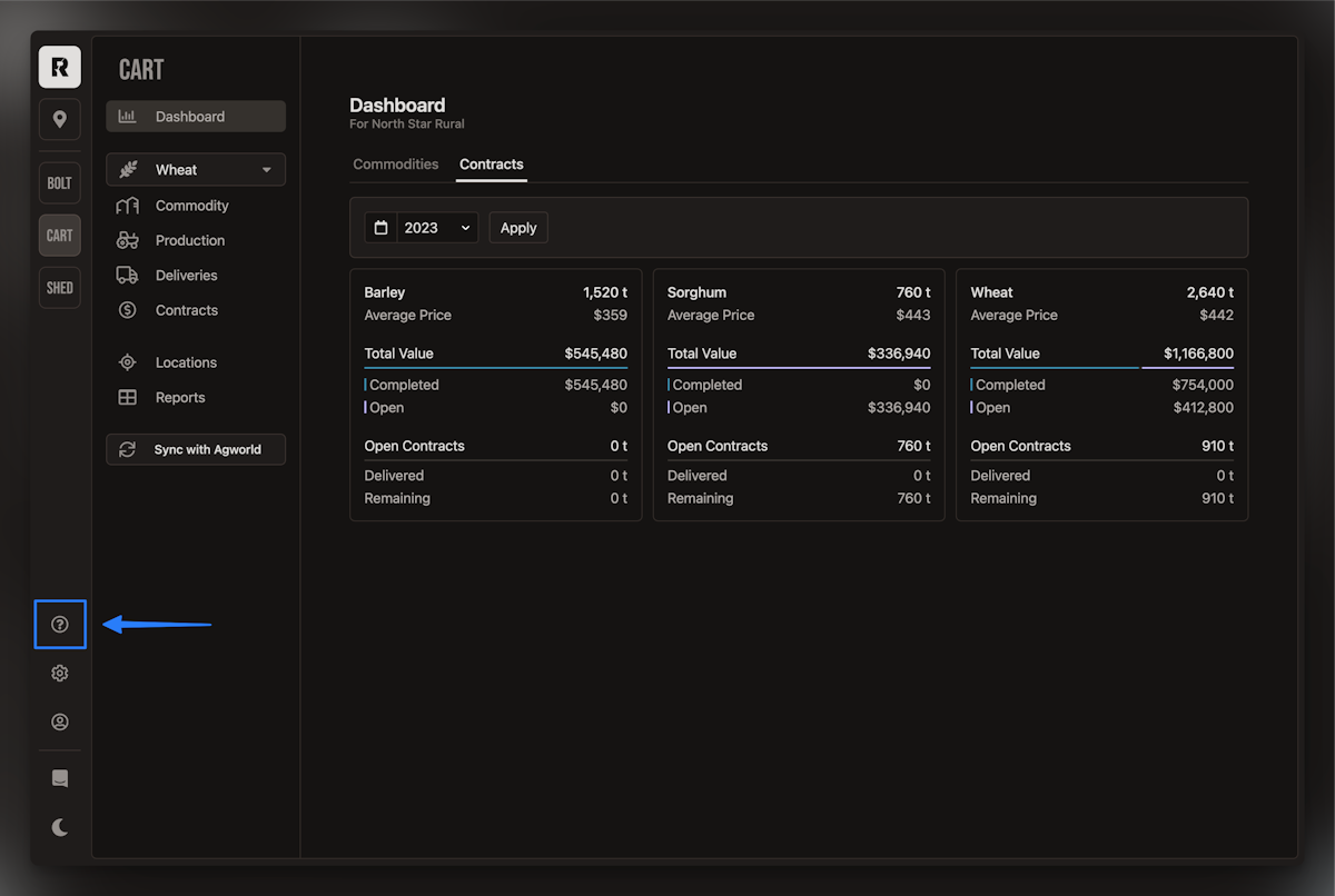 FarmReady Help App Navigation