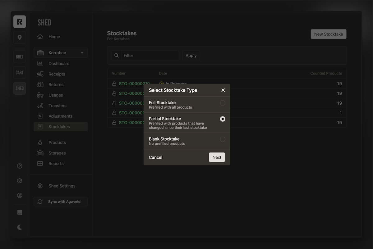 FarmReady New Stocktake UI