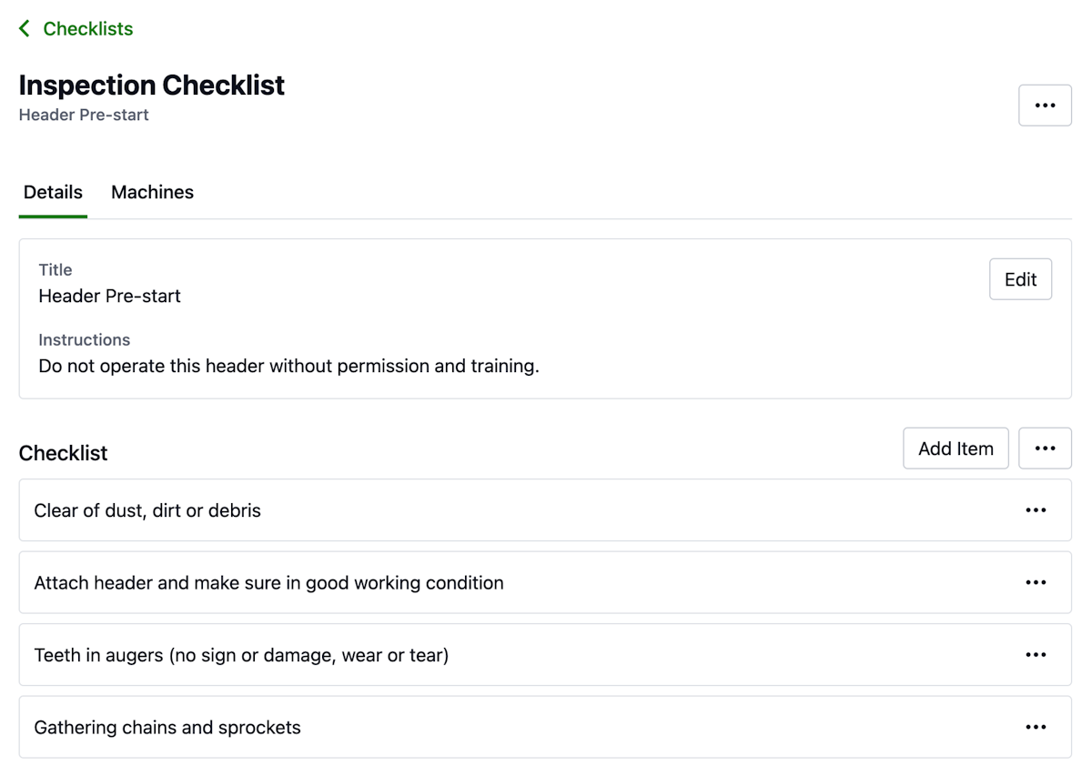 Farm Inspection Checklist