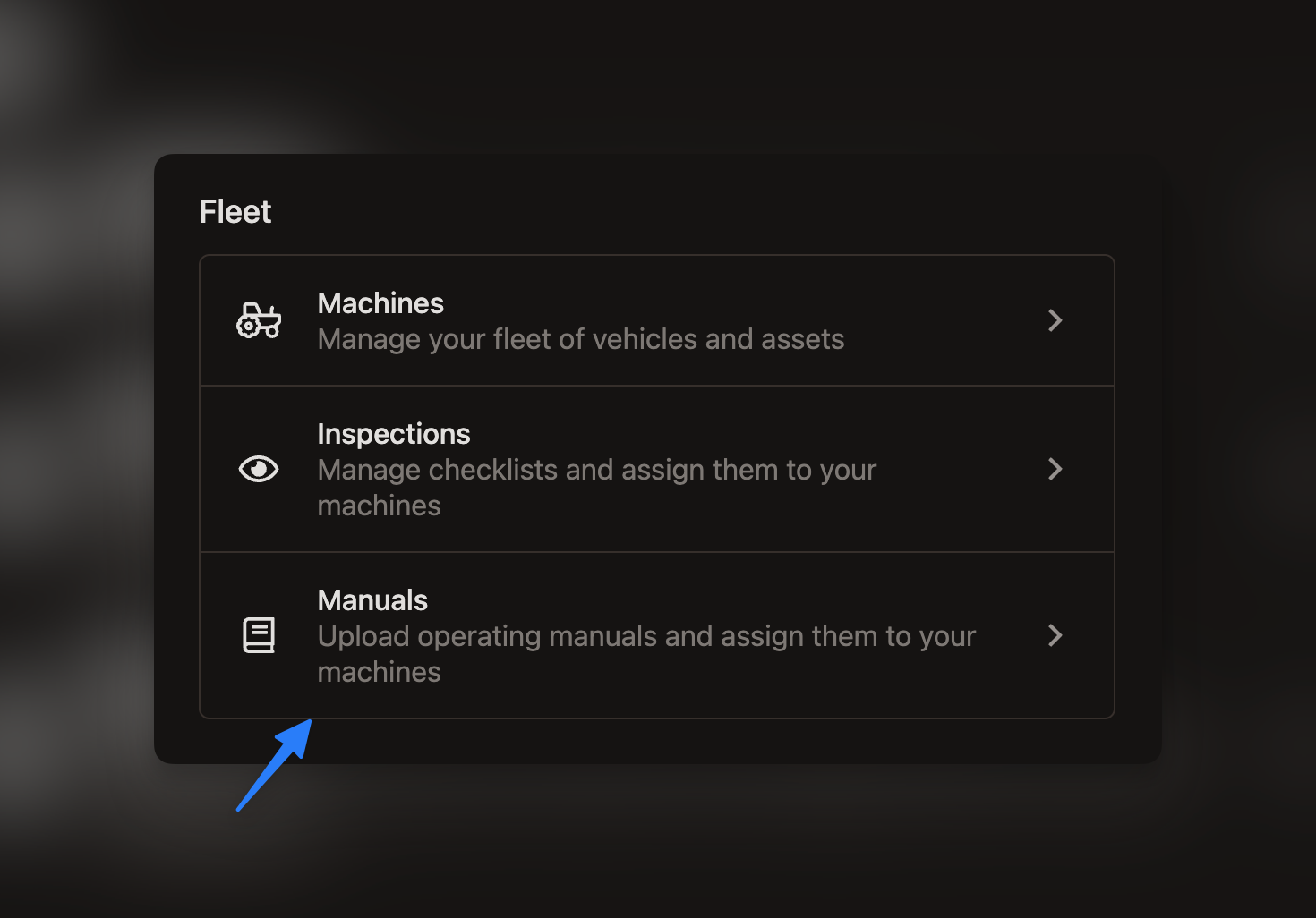 Navigate to Bolt manuals setup