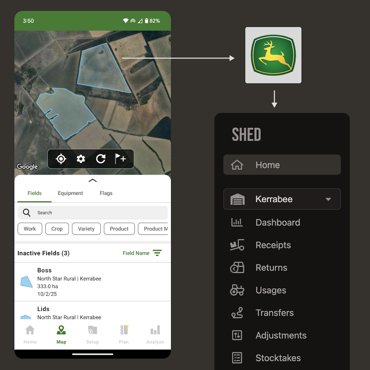 Shed & John Deere Operations Center integration