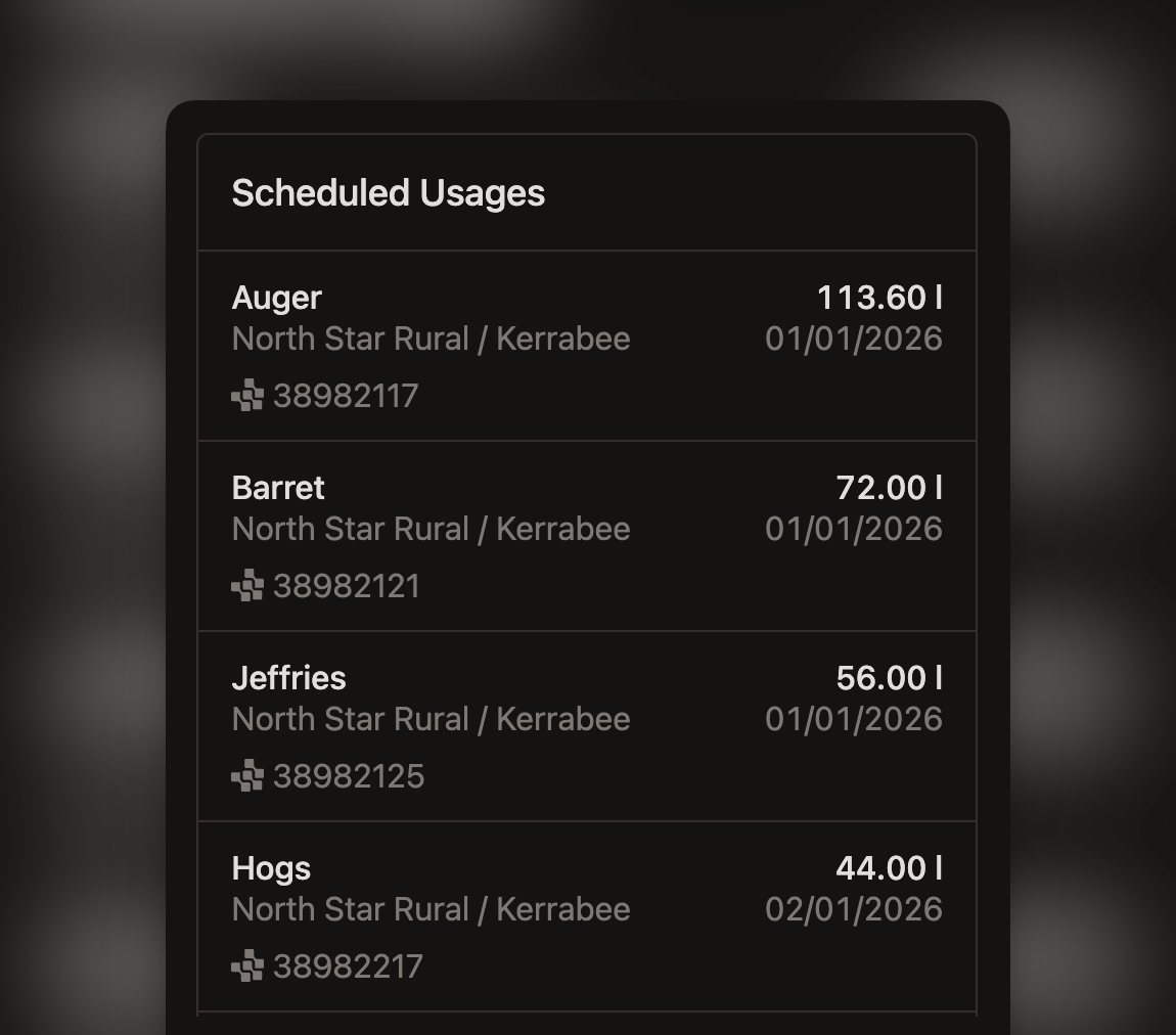 Shed Schedule Details: scheduled